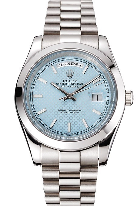 Rolex copies cheap Case Stainless Date Blue And Rolex Steel Day Ice Bracelet 40 Dial 0823